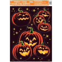 Pumpkin Grin Halloween Window Cling Sheet, 1ct   553074468